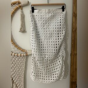 Banana Republic White Cutout Pencil Skirt